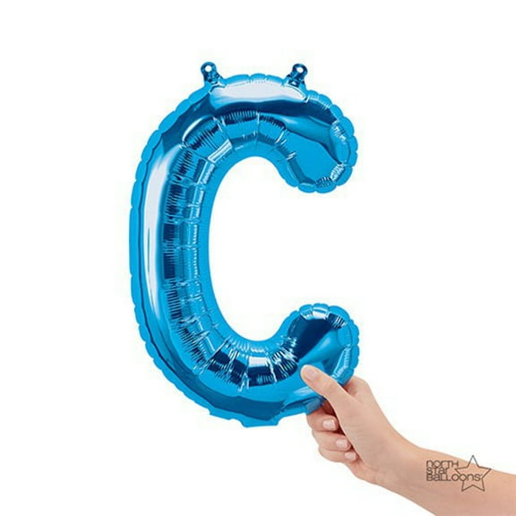 16 inch Letter C - Northstar - Blue (Air-Fill Only) Foil Mylar Balloon - Party Supplies Decorations