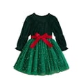 thumbnail image 3 of LWNYDPLSD Girls Christmas Tree Dress Xmas Dress 5t Christmas Dresses for Girls 14/16 Girls Clothes 18 Months Girl Clothes Girls Size 5 Clothes Little, Green 1-2 Years, 3 of 9