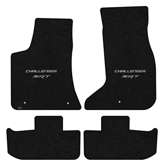 Lloyd Mats LogoMat Custom-Fit 4PC Carpet Floor Mats for 2017-2023 Dodge Challenger AWD, Charcoal