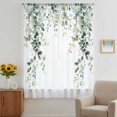 thumbnail image 3 of Eucalyptus Leaves Sheer Curtains 45 Inches Long, Spring Sage Green Summer Botanical Light Filering Curtains, Breathable Simi Curtain Privacy Drapes for Kitchen Bathroom Small Window Treatment, 3 of 9