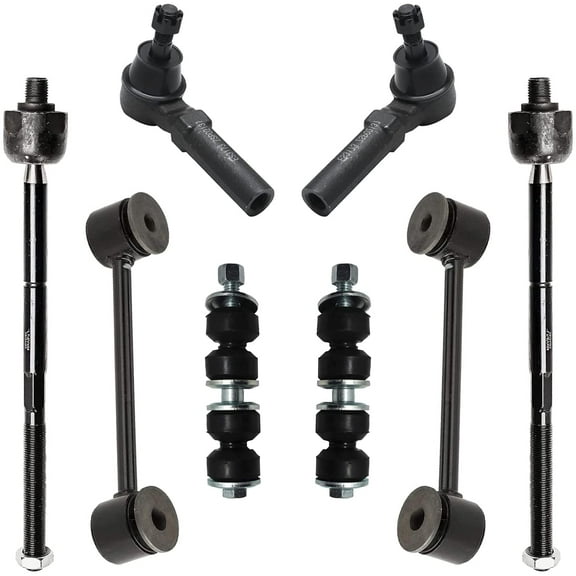 Detroit Axle - Sway Bars Tie Rods for 2001-2010 Chrysler PT Cruiser 4 Front Rear Sway Bar Links 4 Front Inner Outer Tie Rods 2002 2003 2004 2005 2006 2007 2008 2009 Replacement