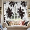 thumbnail image 2 of Black Floral Swag Valances for Windows 2 Pack Vintage Flowers Swag Kitchen Curtains 36 Inches Long Rod Pocket Short Window Treatment for Kitchen Bathroom 28"x36", 2 of 8