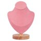 thumbnail image 1 of Exhibidor de busto de collar, organizador de cadena de joyería, maniquí, soporte de exhibición con base de madera para exhibición en casa o tienda, color rosa, 1 of 7