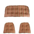 thumbnail image 3 of Northlight 3-Piece Wicker Furniture Cushion Set, Red and Green Stripe, 3 of 3