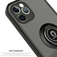 thumbnail image 4 of TJS Compatible with iPhone 11 Case with Tempered Glass Screen Protector, 360 Degrees Rotating Metal Ring Magnetic Support Kickstand Cover (Black), 4 of 9