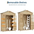 thumbnail image 2 of SOLLED Patio Storage Shed Wooden, Outdoor Cabinet with Weather-Resistant Roof & 6 Movable Shelves, Garden Tool Organizer with Anti-Tip Safety, 2 of 6