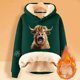 thumbnail image 2 of WILLBEST Sudadera de Mujer Ladies' Cattle Winter Thick Warm Warm Solid Color Color Lamb Hoodie Coat Grande, 2 of 4
