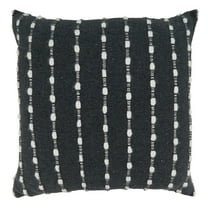 Fennco Styles Textured Woven Striped Throw Pillow Cover 22" W x 22" L - Black Cushion Case for Home, Couch, Bedroom, Living Room and Office Décor