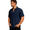 Navy Blue, variant on AZoiNM Men's Casual Knit Short Sleeve Button Down Shirt, Textured Jacquard Loose Fit Turn-Down Collar Summer Top with Chest Pocket