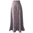thumbnail image 4 of Wxolcjlv Womens Floral Print High Low Maxi Skirt Ruffle Slit Party Long Skirts, 4 of 5
