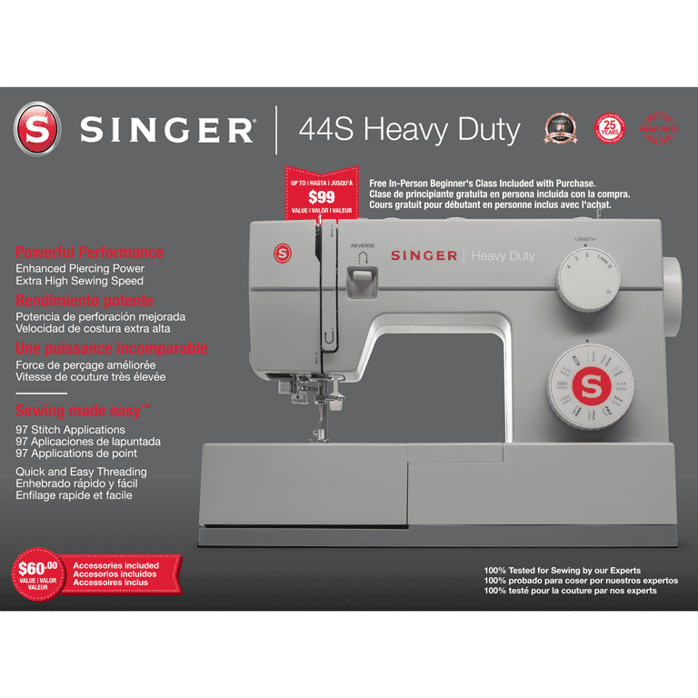 SINGER® Heavy Duty 44S Mechanical Sewing Machine, Powerful Performance,  Great for All Projects & Fabrics, Four Accessory Feet included, Easy to  Use, Professional Results 
