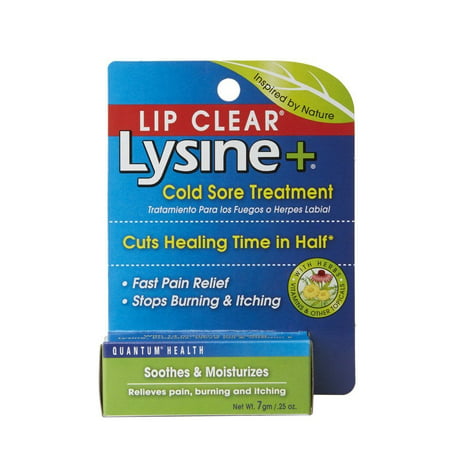 2 Pack Lip Clear Lysine+ Cold Sore Treatment All Natural Ointment 0.25 Oz (Best Treatment For Cold Sores Inside Mouth)