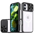thumbnail image 1 of New Slide Camera Lens Protector Armor Case For iPhone 16 15 13 14 Plus 11 12 Pro Max For Magsafe Shockproof Bumpers Clear Cover Black For iPhone 14 ProMax, 1 of 6