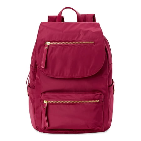 No Boundaries Women’s Nylon Cargo Backpack, Magenta Sparkle