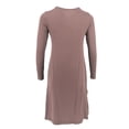 thumbnail image 5 of DYMADE Women Plus Size Solid Color Loose Casual Long Sleeve Dress, 5 of 5
