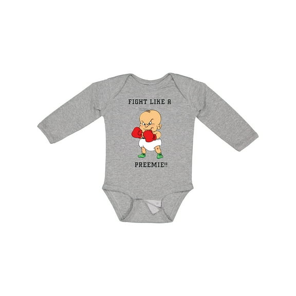 Inktastic Nicu Fight Like a Preemie Baby Boxer Boys or Girls Long Sleeve Baby Bodysuit
