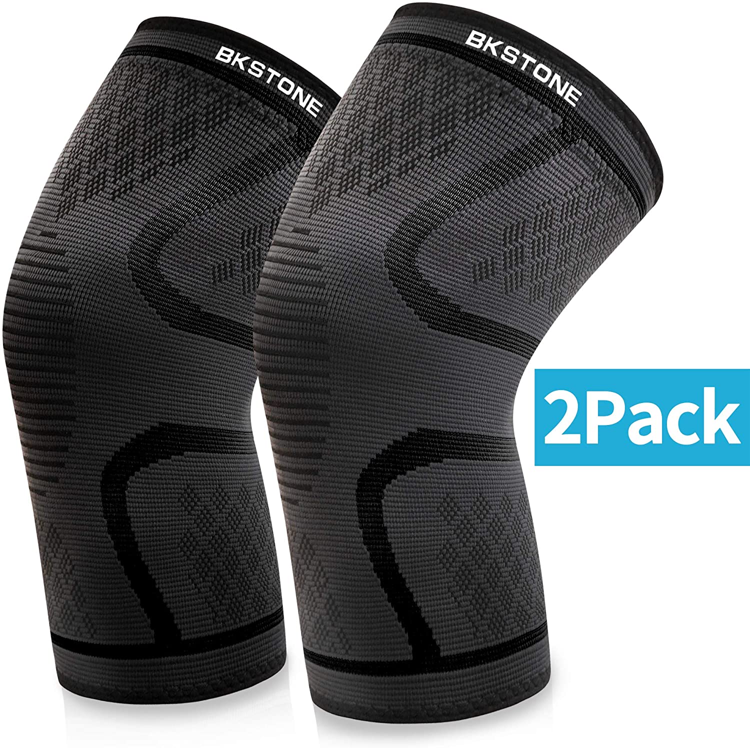 Knee Brace Support, 2 Pack Anti Slip Knee Brace Compression Sleeves