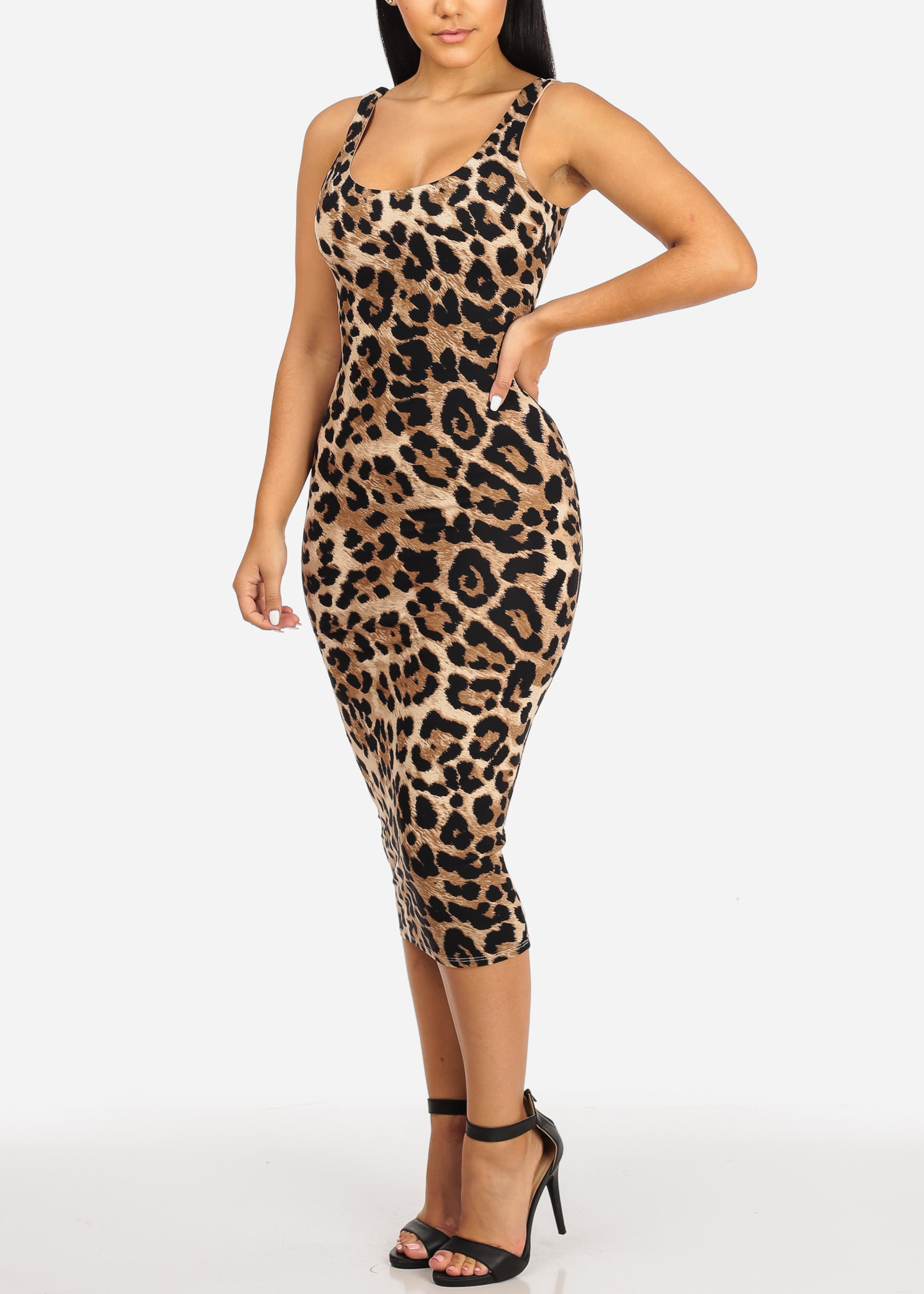 cheetah print midi dress