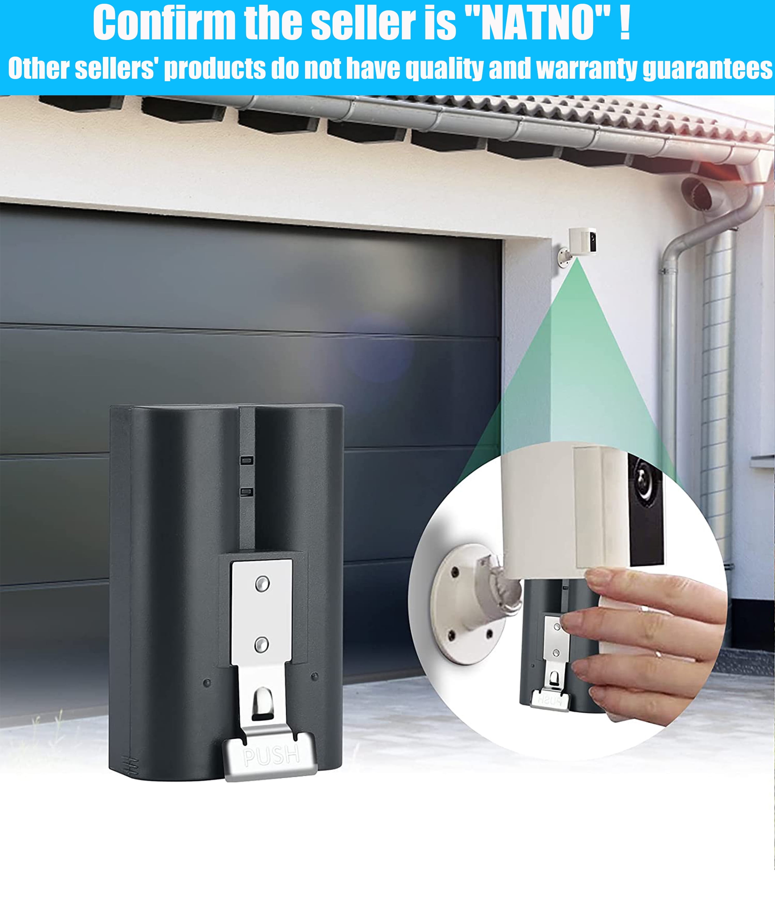 SUNNEAR 2 Packs 6040mAh Rechargeable Battery Compatible With Ring-Video Doorbell 2/3/4, Video Doorbell 3 Plus, Stick Up Cam Battery (2nd & 3rd Gen) And Spotlight Cam - 9