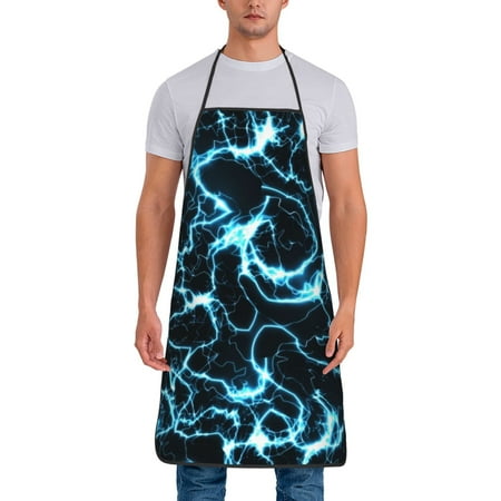 

Zeuib Lightning Print Unisex Waterproof Aprons Cooking Aprons for Kitchen Gardening and Salon Water & Oil Resistant