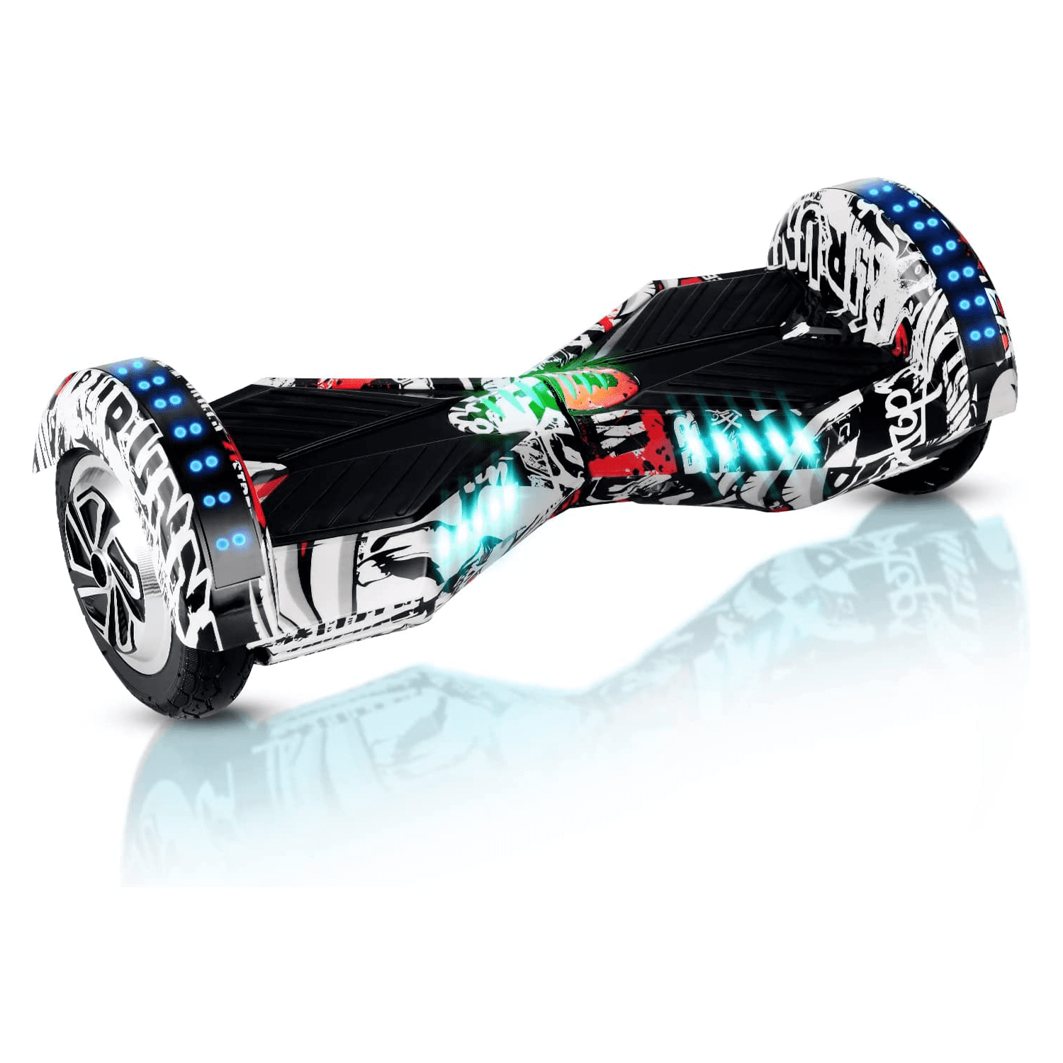 WEELMOTION 8 PIRATE Off road Hoverboard UL 2272 certified Hoverboard for Kids Adults with LED lights and Music Speaker 8 Inch All Terrain hoverboard with bag Dual 300W Motor up to 8km h