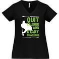 thumbnail image 3 of Inktastic Pool Player Gift Billiards Quote Women's Plus Size V-Neck T-Shirt, 3 of 5