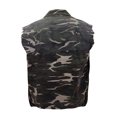 thumbnail image 4 of CS Men's Ripped Distressed Button Up Denim Jean Vest With Removable Hood (Army,M), 4 of 4