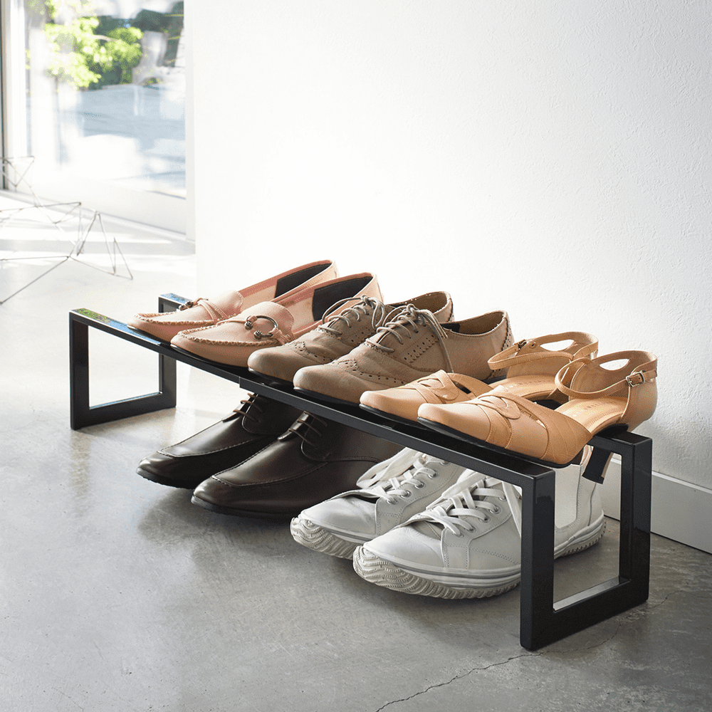 Yamazaki Home Line Expandable LowProfile Shoe Rack Single Tier