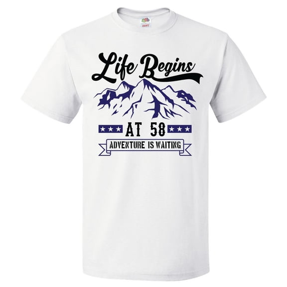 58th Birthday Gift For 58 Year Old Life Begins T Shirt Gift