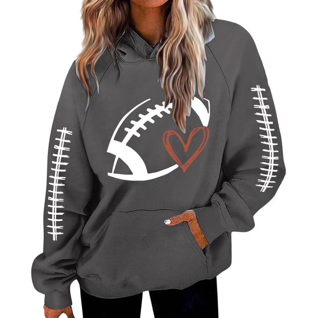 VBARHMQRT Chandails Doux pour Femmes Chandail Décontracté pour Femmes Chandails à Capuche Tendance Imprimé Graphique Cordon de Serrage chandail à Capuche Confortable Hauts Automne Ample Blouse à Manches Longues avec Poche