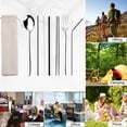 thumbnail image 6 of FLONOZZ Reusable Utensils Set With Case, 8 Pcs Stainless Steel Cutlery Set For Lunch Boxes School Picnic,Silver, 6 of 8