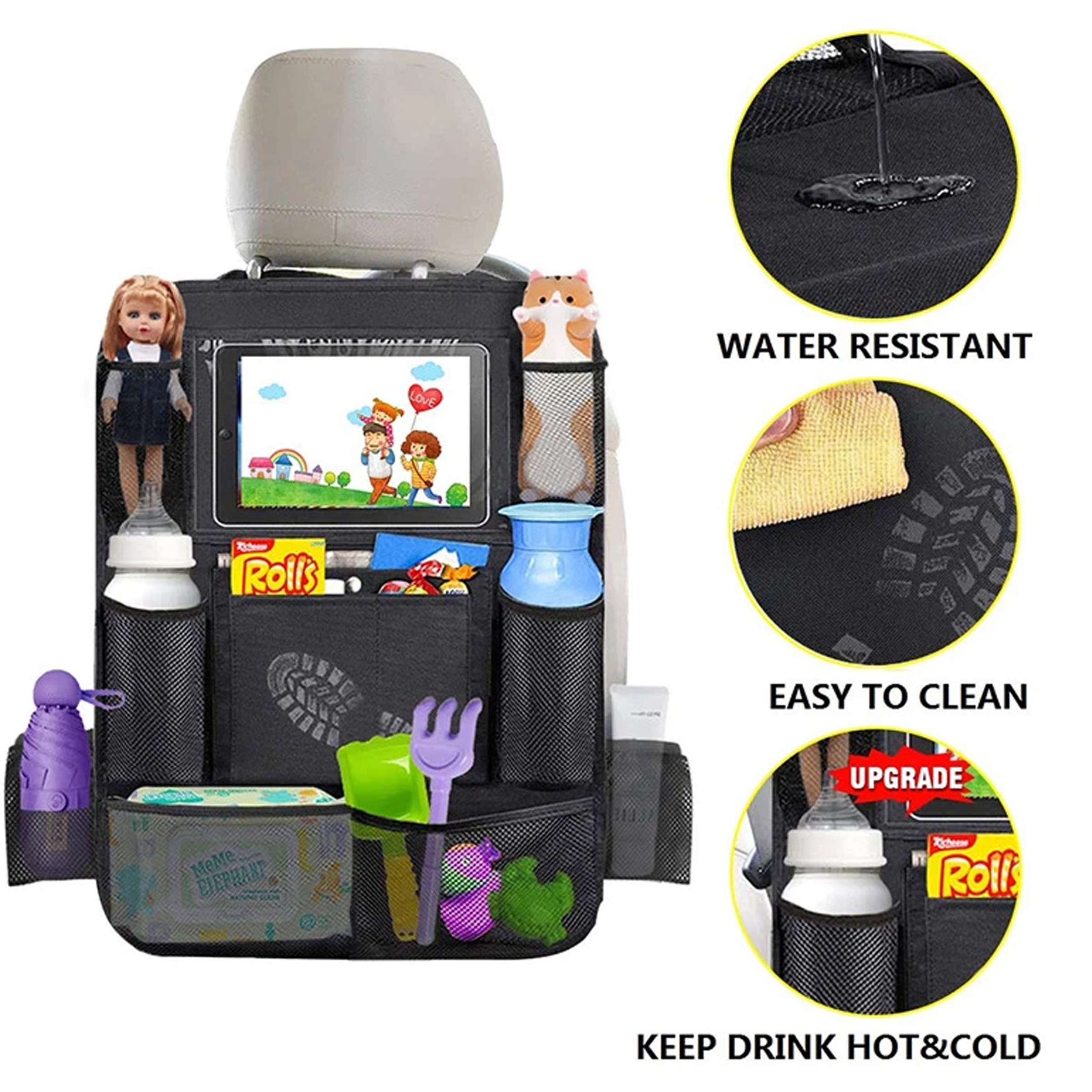 Auto Drive Back Seat Organizer with Tablet Holder photo 6