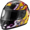 GLX DOT Youth Dragon Flame Full Face Motorcycle Helmet, Black, L