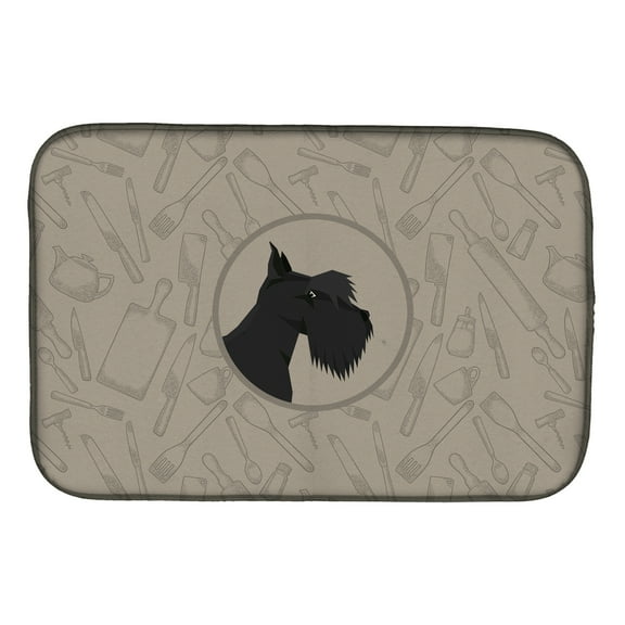 Caroline's Treasures Scottish Terrier In the Kitchen Dish Drying Mat