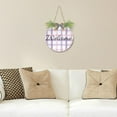 thumbnail image 6 of Coolnut Purple Pink Plaid Welcome Sign for Front Door, Round Sign Hanging Welcome Sign Welcome Wreath for Farmhouse Porch Door Home Decor, 6 of 7