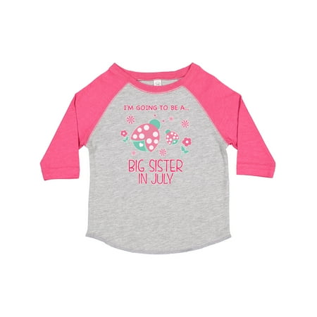 

Inktastic I m Gonna Be a Sister in July with Ladybugs Gift Toddler Toddler Girl T-Shirt