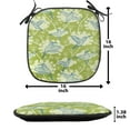 thumbnail image 5 of Hummingbirds Chair Seating Cushion Set of 4, Birds Pattern on Floral Background Springtime Garden Wings, Seat Pads for Office with Anti-slip Backing, 16"x16", Lime Green Blue Cream, by Ambesonne, 5 of 7
