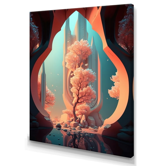 Designart Futuristic Architectural Building II Canvas Wall Art