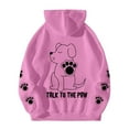 thumbnail image 6 of Cnbwig Women's Sweatshirts Trendy Hoodie Oversized Hooded Dog Paw Printed Sweatshirt Long Sleeve Pullover Soft Fleece Loungewear Streetwear Top Shirts Tops Casual Blouses A-Pink XL, 6 of 6