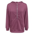 thumbnail image 5 of Womens Long Sleeve Tops Women's Solid Sweatshirt Women's Zip Up Hoodie Pullover Casual Long Sleeve Full Zip Jacket With Stand Collar For Daily Wear All Season Comfort, 5 of 7