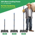 thumbnail image 4 of Rake, Lawn Leveling Rake with Round Edge, 5 FT Lawn Leveler with 17 x 10 Small Rakes Head for Smooth Garss Soil Dirt Sand, High Effect Long Handle Ground Leveling Tool fo, 4 of 7
