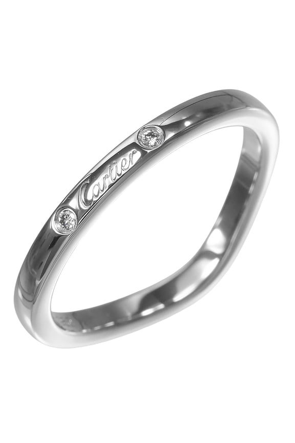 Pre-Owned Cartier Ballerina Ring, Size 8.5, Platinum 950, 3 Diamonds, Approx. 3.15g.