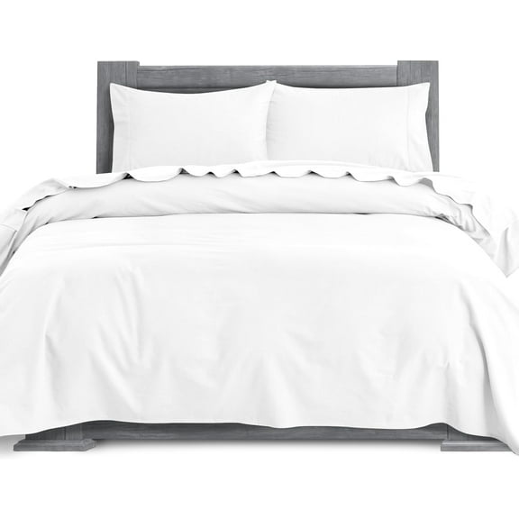 100% Cotton Flannel Sheets Set - Flannel Sheets Full, 4-Piece Flannel Bed Sheets - Lightweight Bedding, Brushed for Extra Softness,Warm, Breathable, 16" Deep Pocket Twin, White