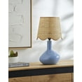 thumbnail image 4 of Livabliss Aviara Rustic Accent Table Lamp, 15-inch, Blue with Wheat Scalloped Shade, 4 of 5
