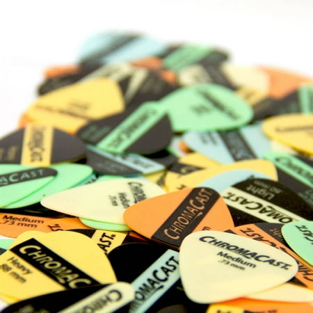 Vintage Guitar Picks ChromaCast Vintage Delrin Guitar Picks, 120 Pack in Assorted Light, Medium, and Heavy Gauges ()