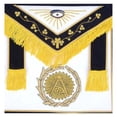 thumbnail image 3 of Grand Master Blue Lodge Apron - Elegant Black Velvet with Gold Emblem and Wreath, 3 of 5