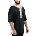 thumbnail image 6 of Men's African Dashiki Long Sleeve Ethnic T Shirts Hippie Shirt Tops Kaftan, 6 of 6