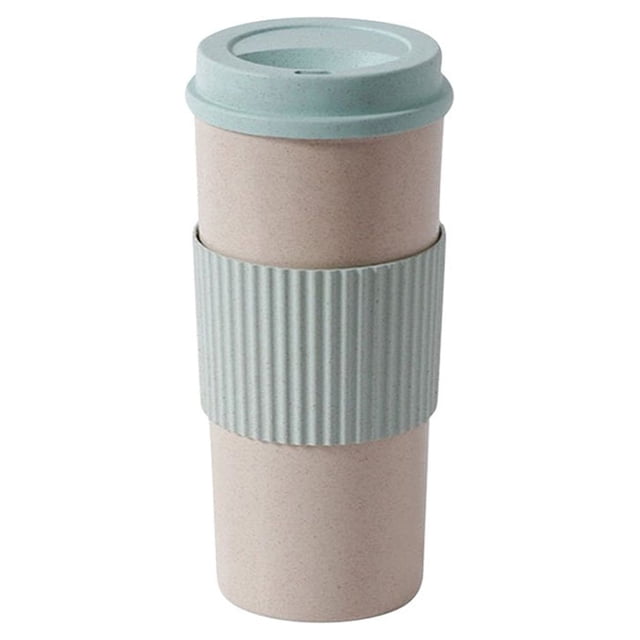 POINTERTECK Tasse Réutilisable pour Café et Thé Couleur Aléatoire Tasse en Paille de Blé Tasse à Café avec Couvercle Bouteille d'Eau pour la Maison et l'Extérieur Tasse Isolée de Voyage Café 550 ml