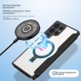 thumbnail image 4 of Funda para teléfono Samsung S24Ultra con soporte y fuerte succión magnética, funda de cuero transparente S24, 4 of 5