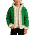 thumbnail image 2 of MAIHAN-Boy's Solid Color Winter Anorak Coat -Winter Hooded Cardigan, Christmas Warm Jacket, Christmas Hooded Cardigan Open Front Sweater(Green,6-7Years), 2 of 5